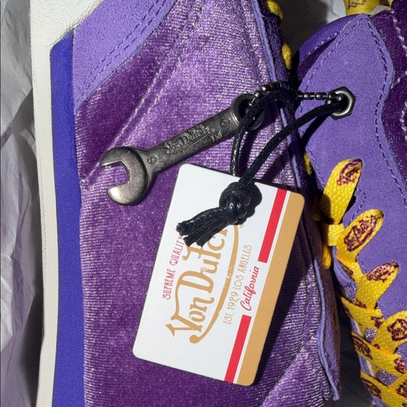 Von DutcH MRJ61 Vanderdutch Purple Gold Yellow Velvet Men’s Size 11.5 - Picture 2 of 8